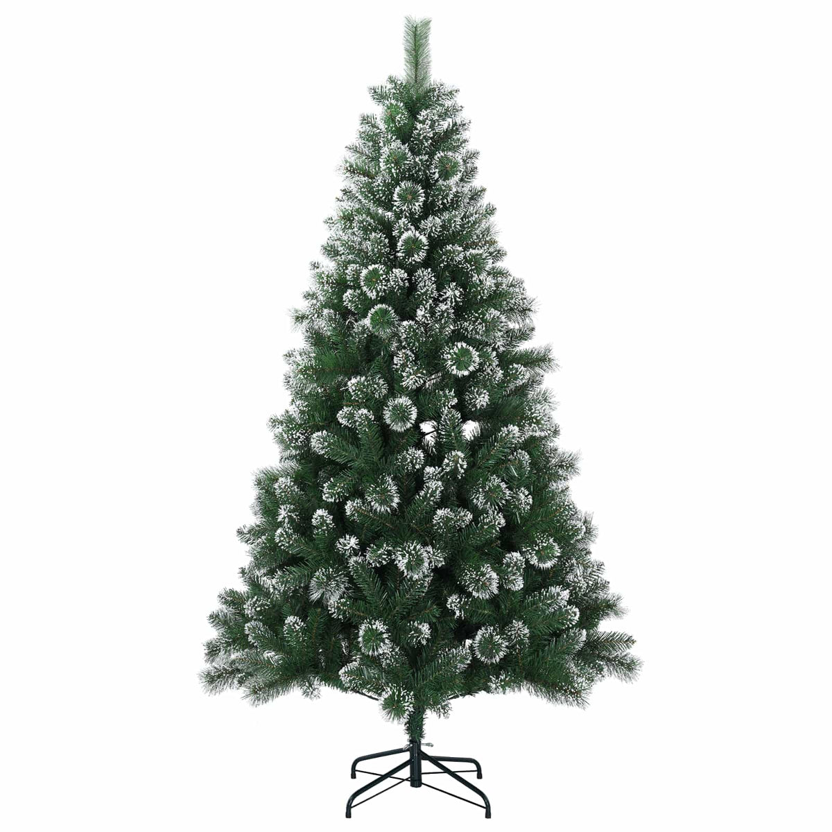 Mű karácsonyfa 150 cm 150 LED Meleg fehér PVC és fém Zöld 5