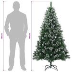 Mű karácsonyfa 180 cm 300 LED Meleg fehér PVC és fém Zöld 11