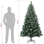 Mű karácsonyfa 210 cm 300 LED Meleg fehér PVC és fém Zöld 11