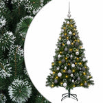 Műkarácsonyfa gömbbel 150 cm 150 LED Meleg fehér PVC és fém 2