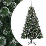 Műkarácsonyfa gömbbel 210 cm 300 LED Meleg fehér PVC és fém 2