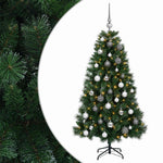 Műkarácsonyfa gömbbel 120 cm 150 LED Meleg fehér PVC és fém 2
