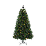 Műkarácsonyfa gömbbel 120 cm 150 LED Meleg fehér PVC és fém 4