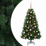 Műkarácsonyfa gömbökkel 120 cm 150 LED Meleg fehér PVC és fém 2