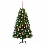 Műkarácsonyfa gömbökkel 120 cm 150 LED Meleg fehér PVC és fém 4