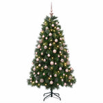 Műkarácsonyfa gömbbel 240 cm 300 LED Meleg fehér PVC és fém 4