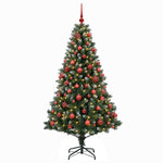 Műfenyő gömbökkel 240 cm 300 LED Meleg fehér PVC és fém Zöld 4