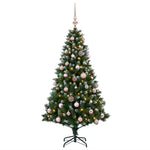 Műfenyő gömbökkel 120 cm 150 LED Meleg fehér PVC és fém Zöld 4