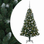 Műfenyő gömbökkel 120 cm 150 LED Meleg fehér PVC és fém Zöld 2