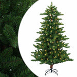 Mű karácsonyfa 240 cm 300 LED Meleg fehér PVC és fém Zöld 2