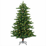 Mű karácsonyfa 240 cm 300 LED Meleg fehér PVC és fém Zöld 4