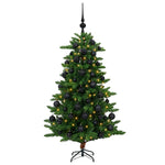 Műfenyő gömbökkel 150 cm 150 LED Meleg fehér PVC és fém Zöld 4