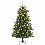 Műfenyő gömbökkel 240 cm 300 LED Meleg fehér PVC és fém Zöld 4