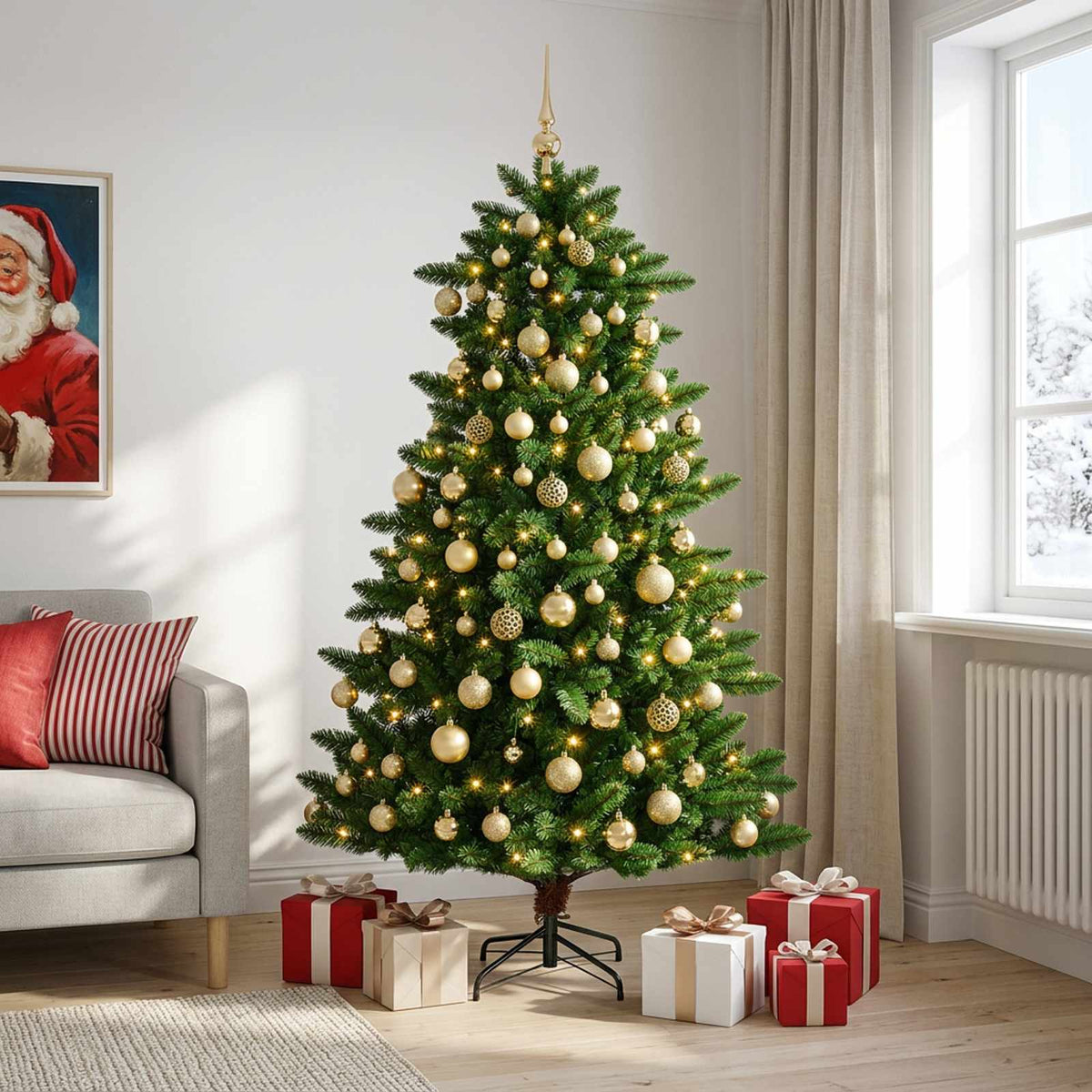 Artificial Christmas Tree with Bauble 210 cm 300 LED 3