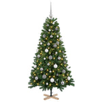 Műkarácsonyfa gömbbel 120 cm 150 LED Meleg fehér PVC Zöld 4