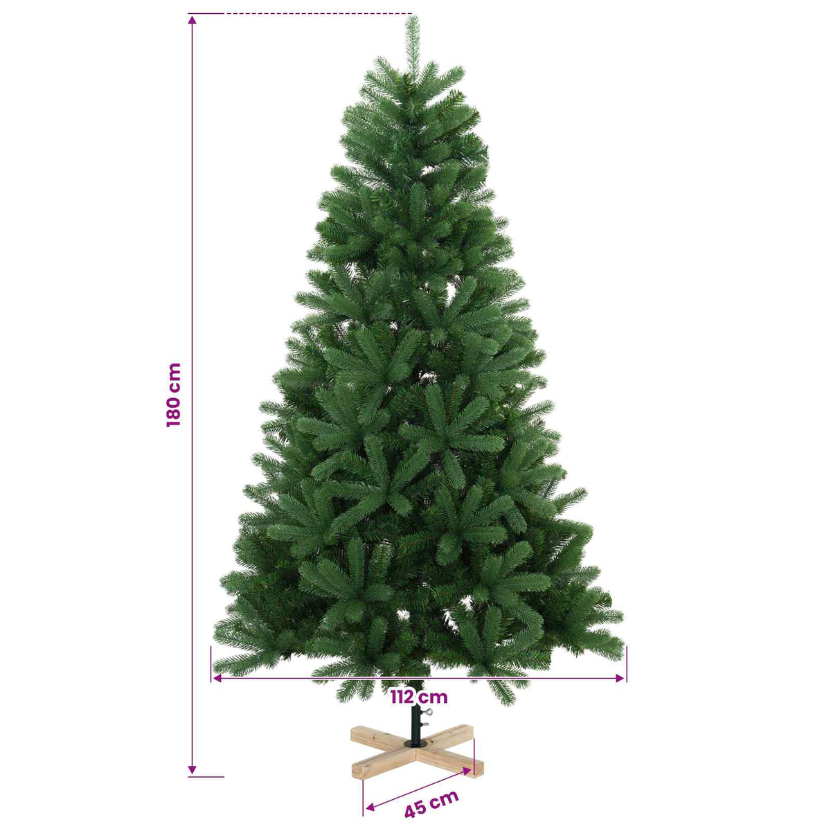 Műkarácsonyfa gömbbel 180 cm 300 LED Meleg fehér PVC Zöld 11