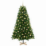 Műkarácsonyfa gömbbel 240 cm 300 LED Meleg fehér PVC Zöld 4