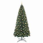 Pántos műkarácsonyfa gömbdíszekkel 500 cm 900 LED Meleg fehér 4