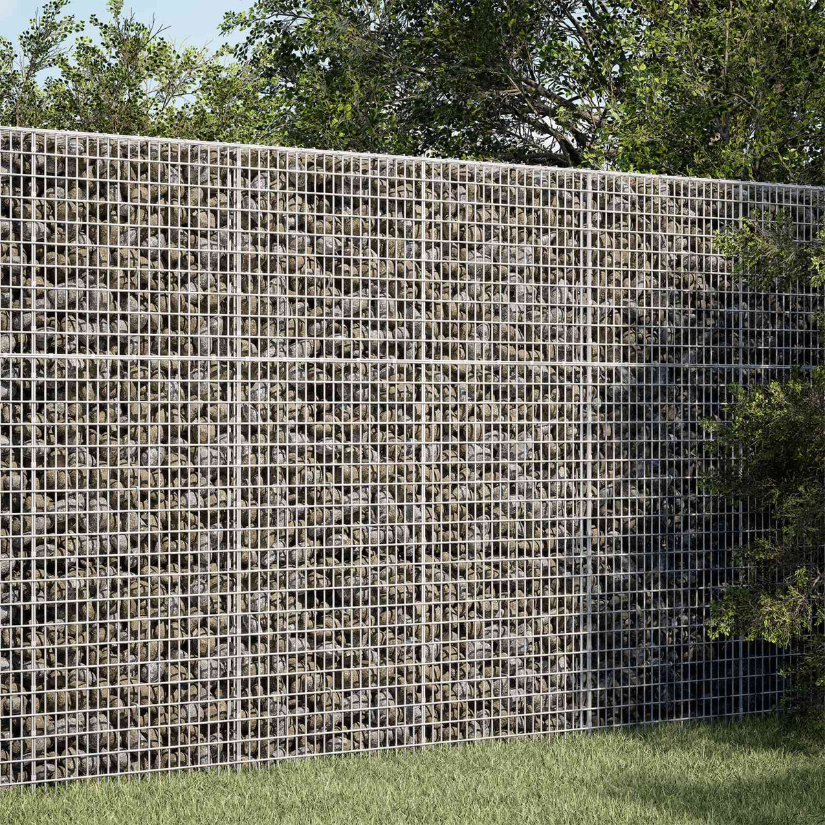 Gabion 3,5 mm-es dróttal és 5x2,5 cm-es hálóval 150x10x150 cm