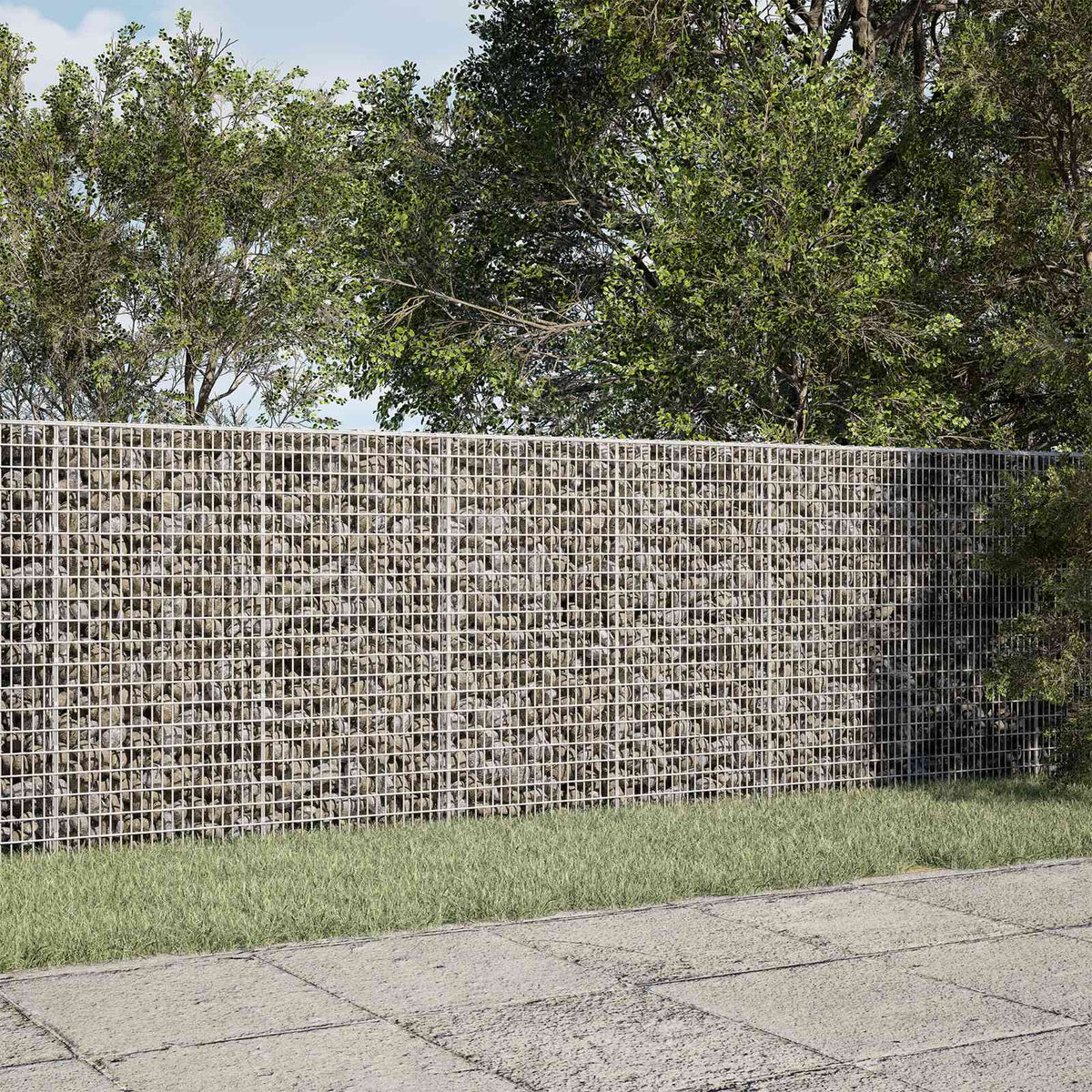 Gabion 3,5 mm-es dróttal és 5x2,5 cm-es hálóval 250x30x100 cm