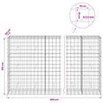 Gabion 3,5 mm Dróttal és 10x10 cm Rácsos 850x50x150 cm 6