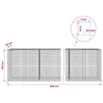 Gabion 5 mm-es dróttal és 5x5 cm-es hálóval 400x30x100 cm 6