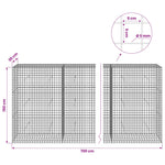 Gabion 5 mm-es dróttal és 5x5 cm-es hálóval 700x30x150 cm 6