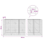 Gabion 5 mm Dróttal és 5x10 cm Rácsos 350x20x100 cm 6
