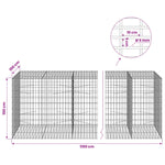 Gabion 5 mm Dróttal és 5x10 cm Rácsozással 1150x100x100 cm 6