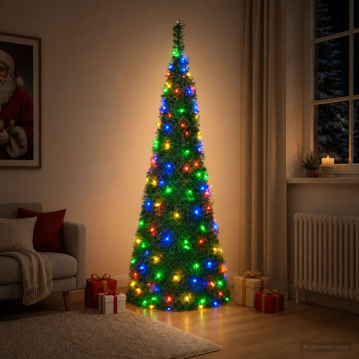 Pop-up LED-es karácsonyfa 180 cm 150 LED PVC Zöld 3