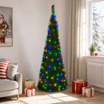 Pop-up LED-es karácsonyfa 210 cm 200 LED PVC Zöld 3
