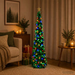 Pop-up LED-es karácsonyfa csúcsdísszel 120 cm 50 LED PET Zöld 3