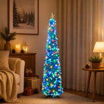 Pop-up LED-es karácsonyfa csúcsdísszel 120 cm 50 LED PET Kék 3