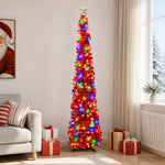 Pop-up LED-es karácsonyfa csúcsdísszel 180 cm 100 LED PET Piros 3