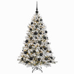 Műfenyő gömbökkel 120 cm 150 LED Meleg fehér PVC és fém 4