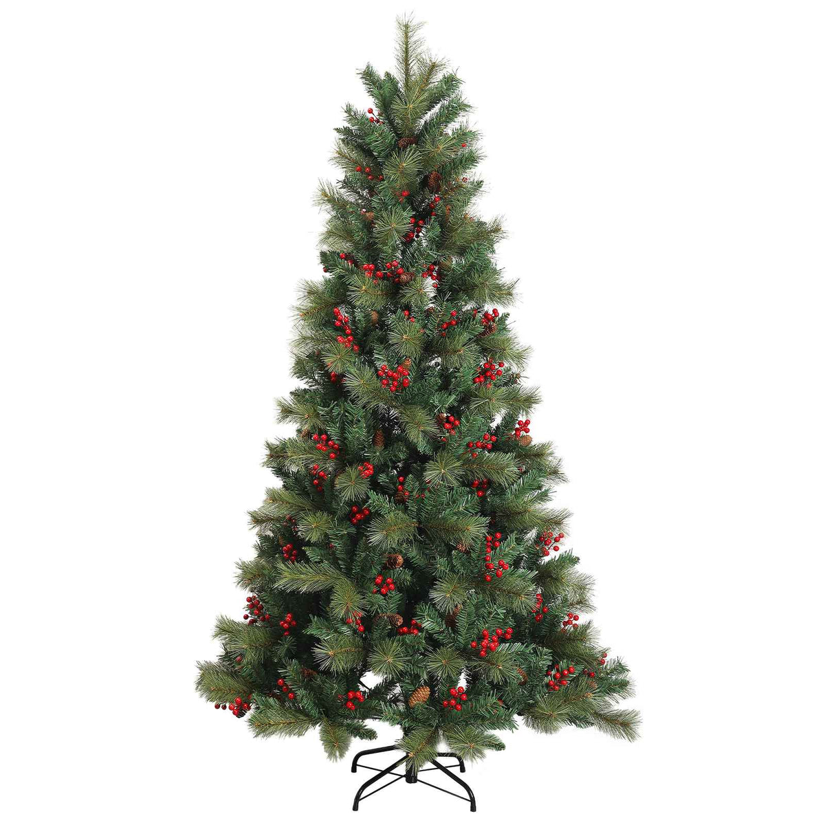 Műkarácsonyfa gömbbel 120 cm 150 LED Meleg fehér PVC és fém 5