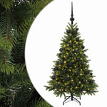 Műkarácsonyfa gömbbel 120 cm 150 LED Meleg fehér PVC és fém 2