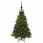Műkarácsonyfa gömbbel 120 cm 150 LED Meleg fehér PVC és fém 4