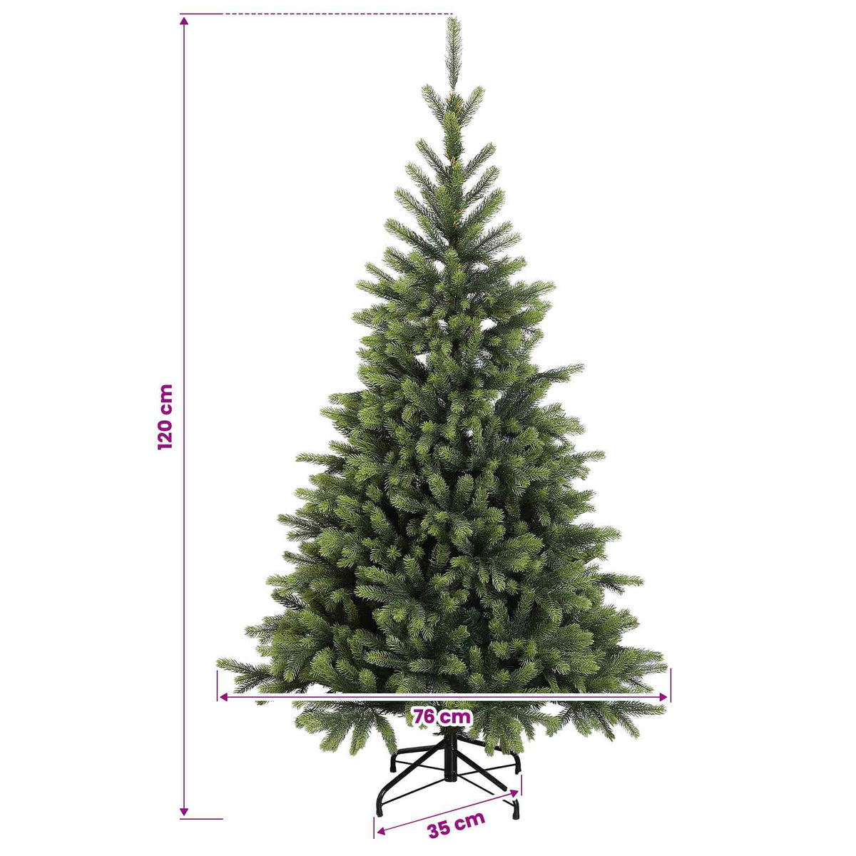 Műkarácsonyfa gömbbel 120 cm 150 LED Meleg fehér PVC és fém 11
