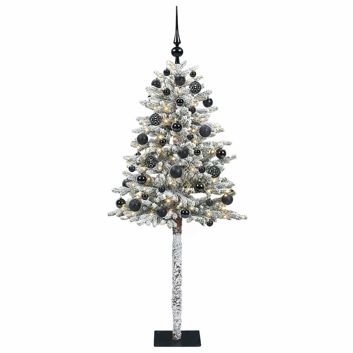 Műfenyő gömbökkel 150 cm 150 LED Meleg fehér PVC és fém 4