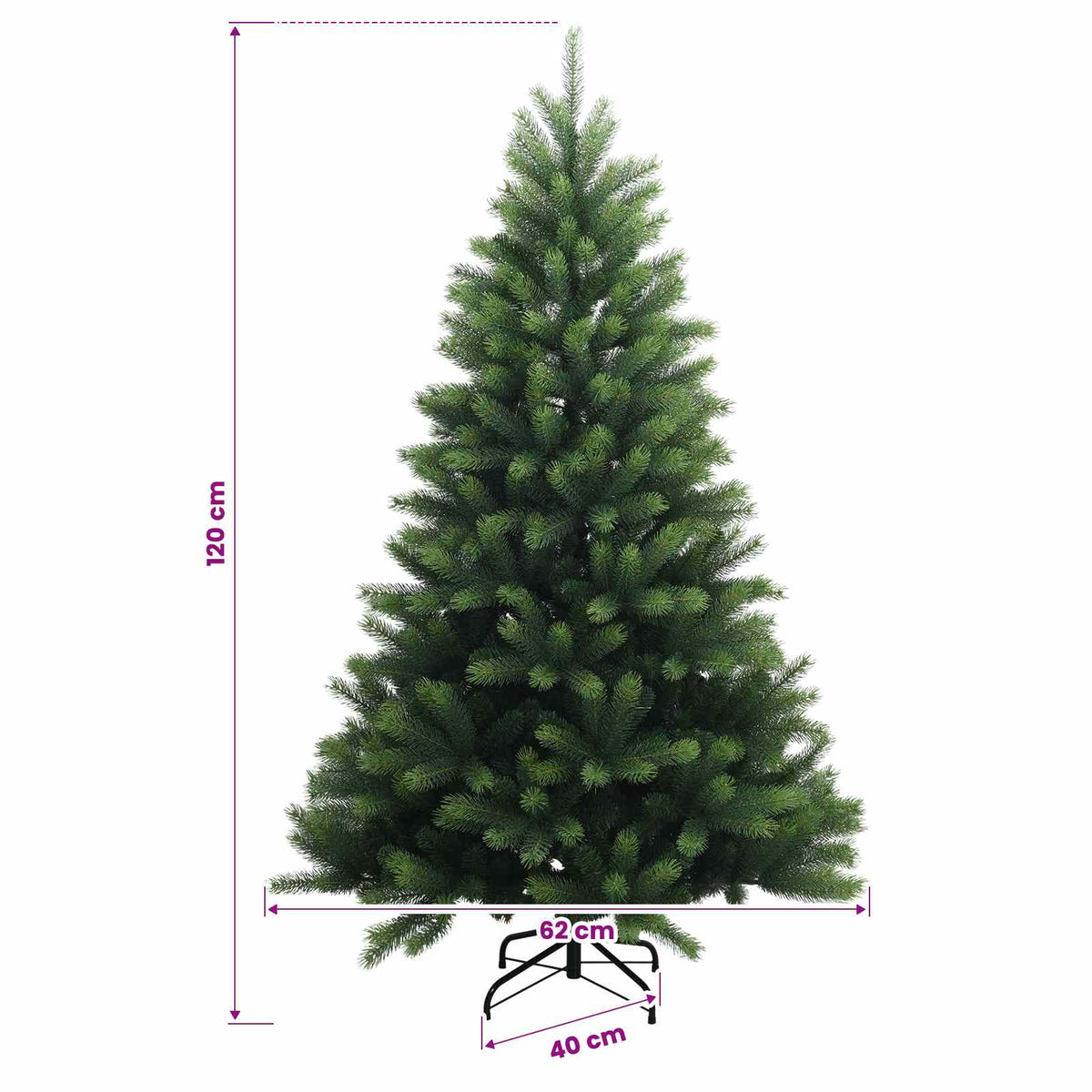 Műfenyő gömbökkel 120 cm 150 LED Meleg fehér PVC és fém Zöld 11