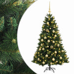 Műkarácsonyfa gömbbel 120 cm 150 LED Meleg fehér PVC és fém 2
