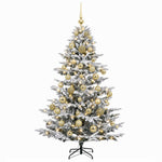 Műkarácsonyfa gömbbel 150 cm 150 LED Meleg fehér PE és PVC 4