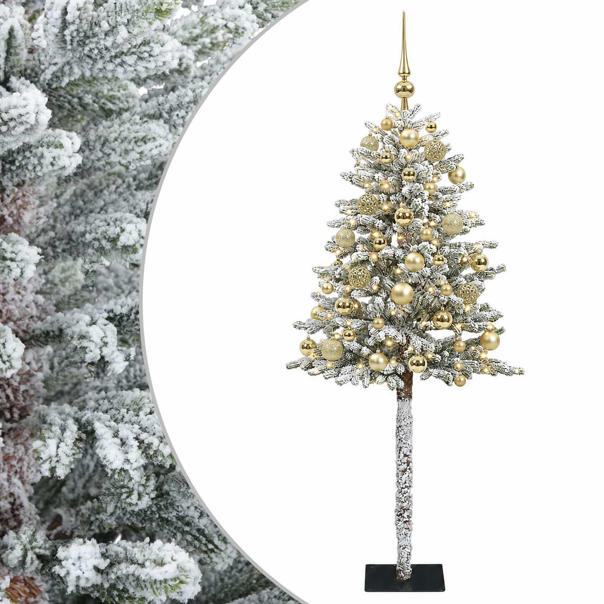 Műfenyő gömbökkel 150 cm 150 LED Meleg fehér PVC és fém 2