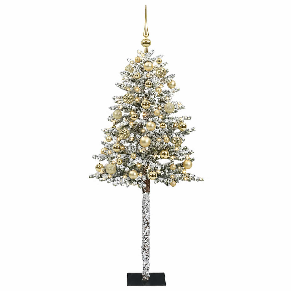 Műfenyő gömbökkel 150 cm 150 LED Meleg fehér PVC és fém 4
