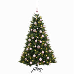 Műkarácsonyfa gömbbel 150 cm 150 LED Meleg fehér PVC és fém 4