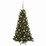 Műkarácsonyfa gömbbel 120 cm 150 LED Meleg fehér PVC és fém 4