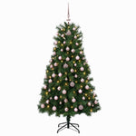 Mű zsanéros karácsonyfa gömbökkel 150 cm 150 LED Meleg fehér 4