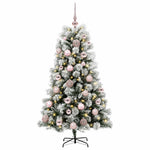Mű zsanéros karácsonyfa gömbökkel 150 cm 150 LED Meleg fehér 4