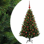 Műfenyő gömbökkel 150 cm 150 LED Meleg fehér PVC és fém Zöld 2
